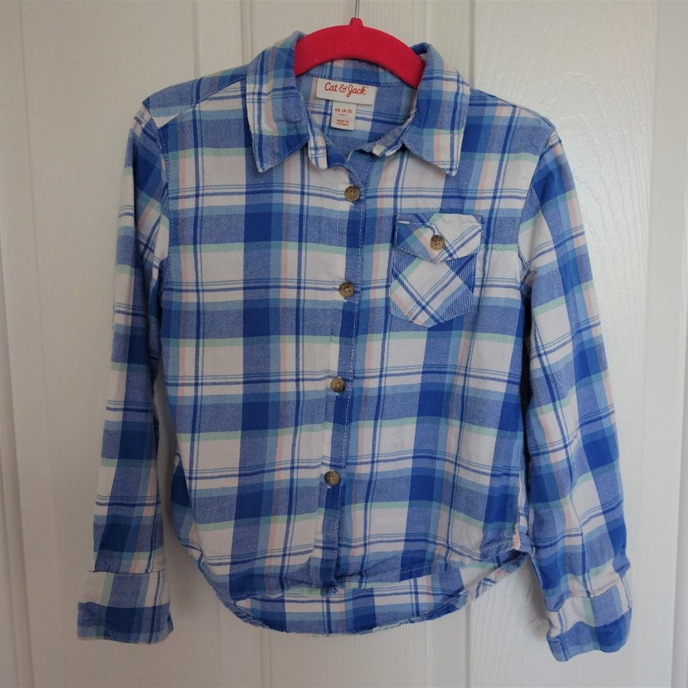 Cat & Jack | Girls Plaid Button-up Shirt